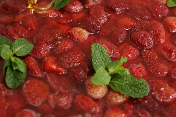 istock Strawberry jelly garnished with mint leaves 1798043368