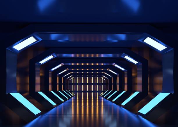 istock Abstract Futuristic Geometric Neon Light Background 1798058711