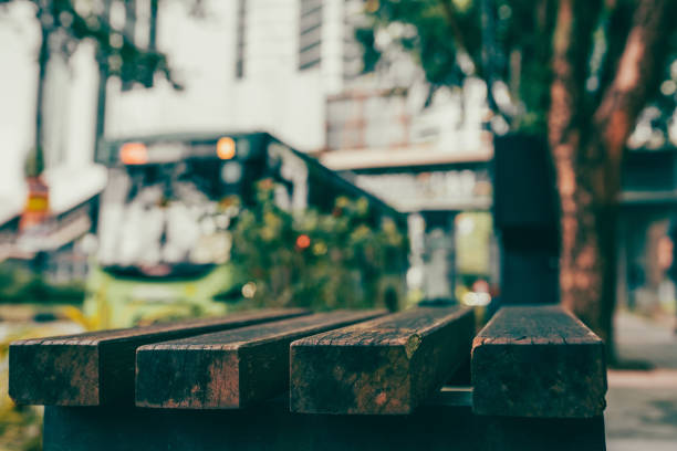 empty surface of bench in the city