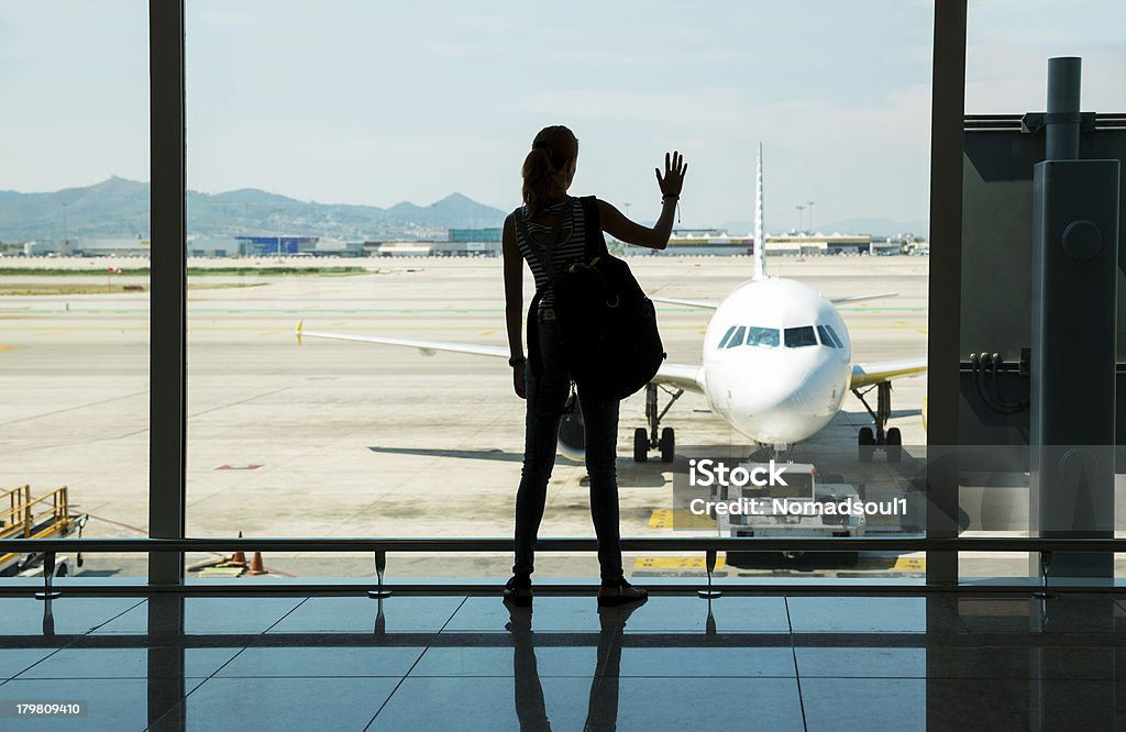 Esperando el vuelo - Foto de stock de Adulto libre de derechos