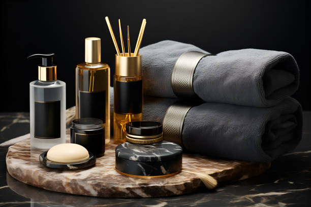 mock up packaging for cosmetic and amenities mood tone board