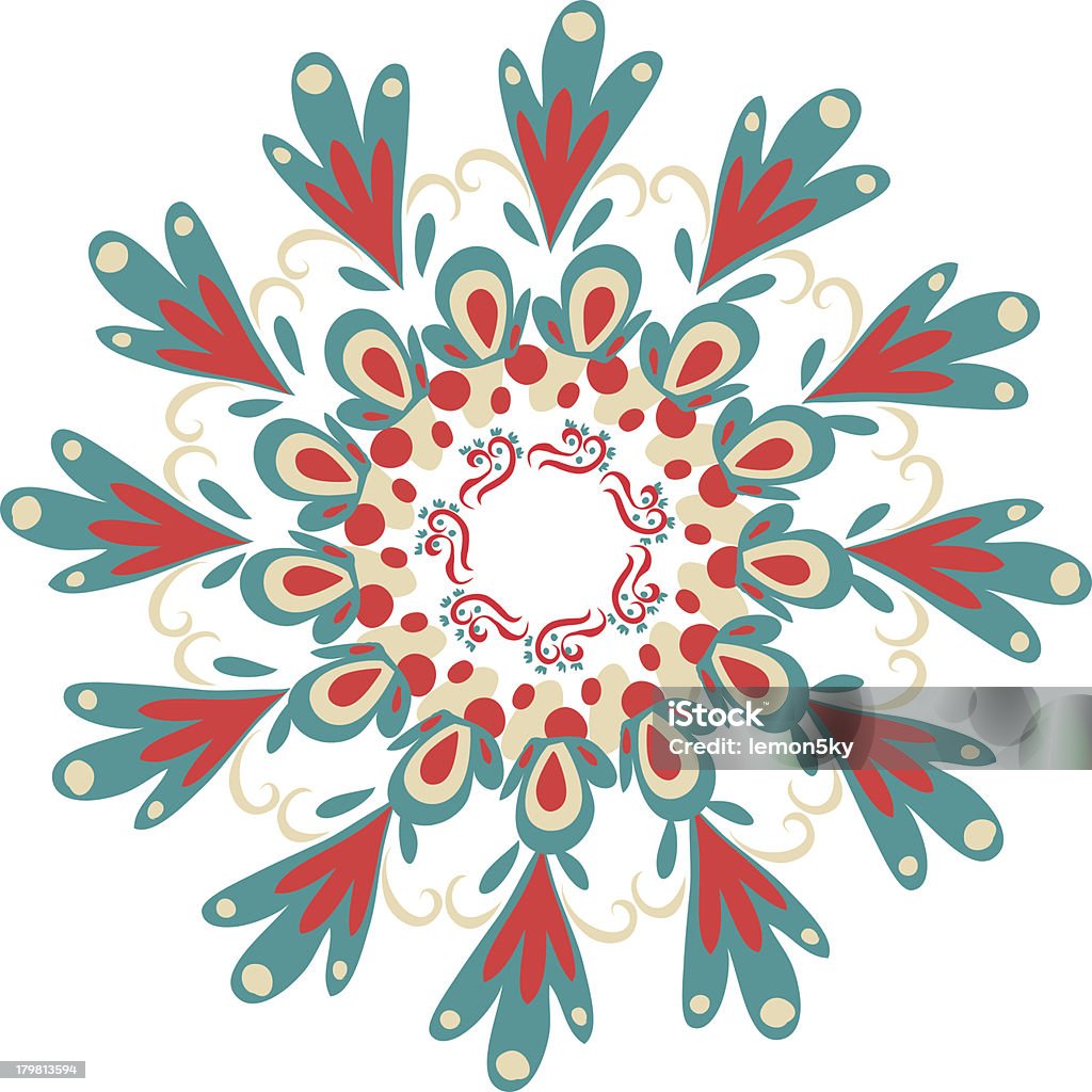 Hand-drawn ornamental round lace frame Vector background for celebrations. Architecture stock vector