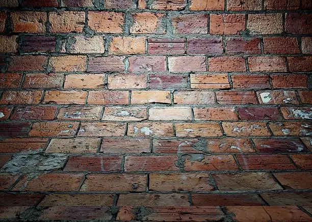 Brick wall texture in empty interior