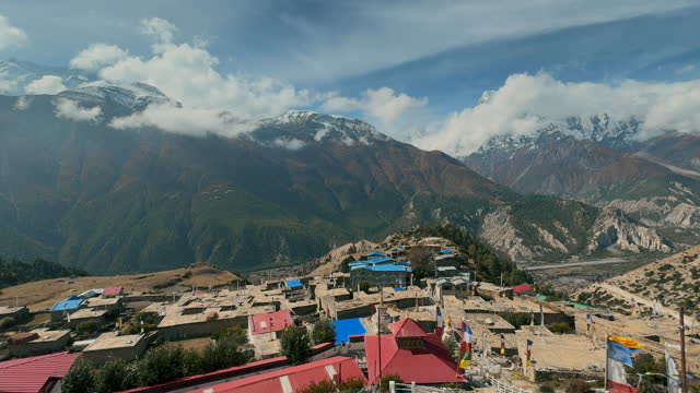 Ngawal village landscape in Nepal