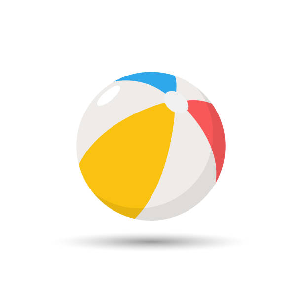 Beach Ball Flat Design. Scalable to any size. Vector illustration file. beach ball beach summer ball stock illustrations