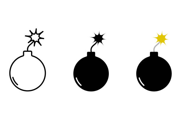 Bomb Icon Vector Design. Scalable to any size. Vector illustration file. ammonium nitrate stock illustrations