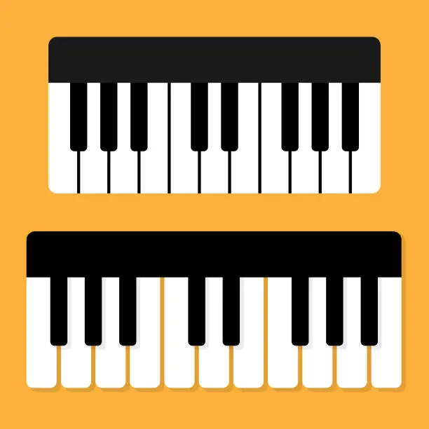 Vector illustration of Piano Keys Icon Vector Design on Color Background.