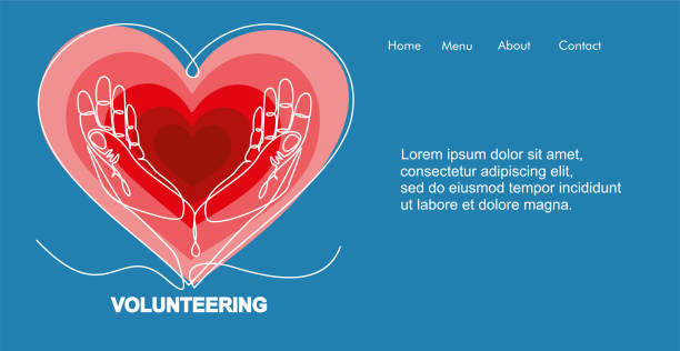 istock Continuous one line drawing of volunteering hands with heart.  Illustration with quote template. Can used for logo, emblem, slide show and banner. 1798176698