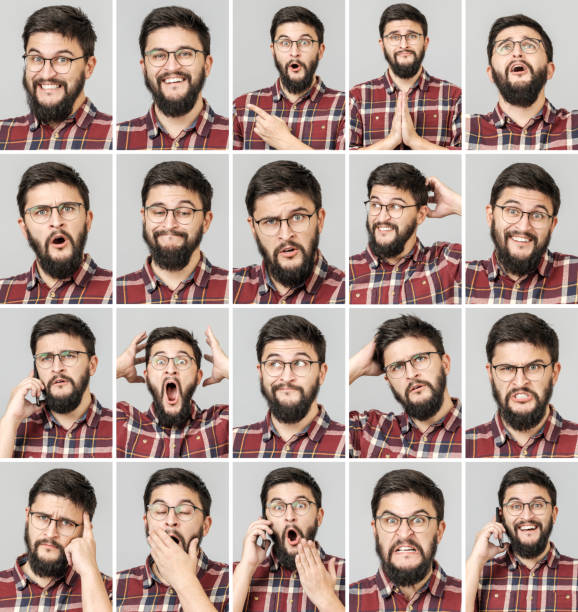 istock Set of handsome man with different emotions and gestures 1798189541