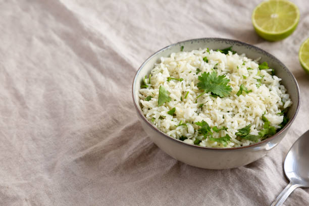 istock Homemade Cilantro Lime Rice in a Bowl, side view. 1798206300