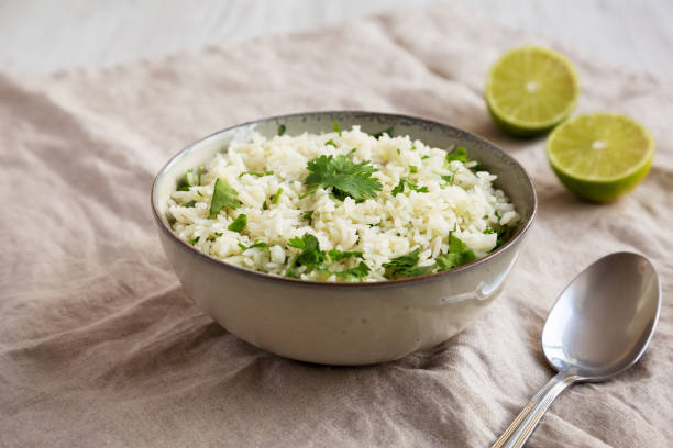 istock Homemade Cilantro Lime Rice in a Bowl, low angle view. 1798206829
