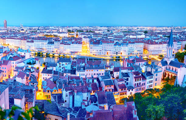 istock Panoramic view of Lyon at sunset 1798218684