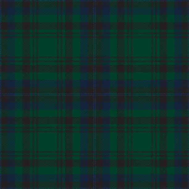 Vector illustration of Green And Blue Tartan Plaid Pattern Fabric Swatch