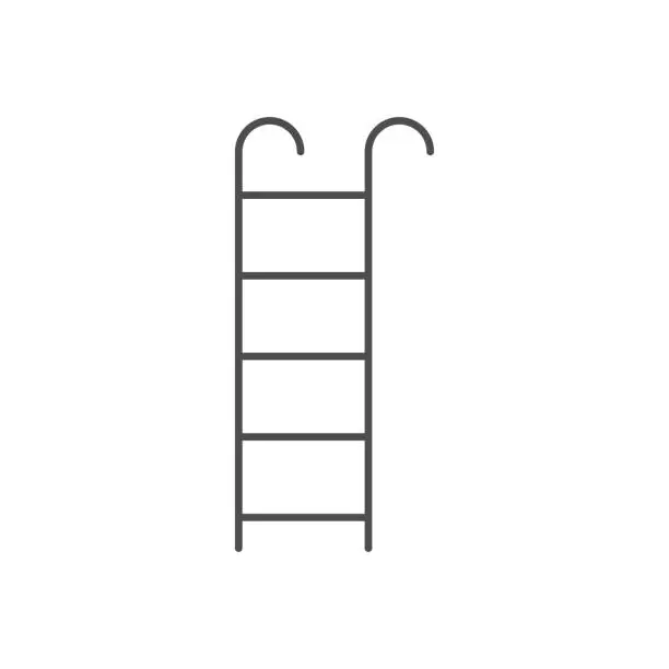 Vector illustration of Hook ladder line outline icon