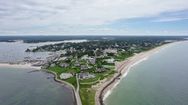 Drone Shot of Watch Hill, Rhode Island