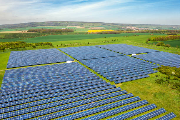 istock Aerial view of a solar panel energy field 1798276175