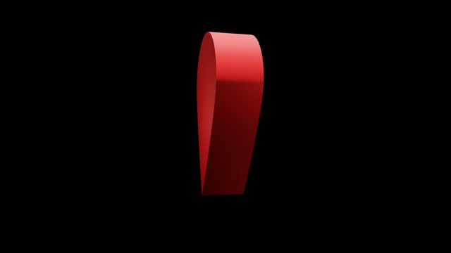 Rotating red geotag icon on black background 3d render