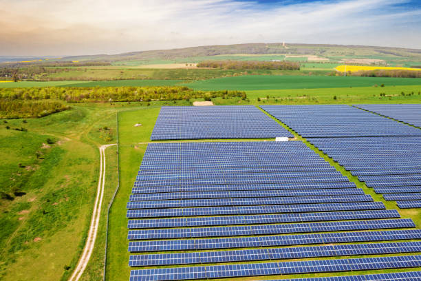istock Aerial view of a solar panel energy field 1798287604