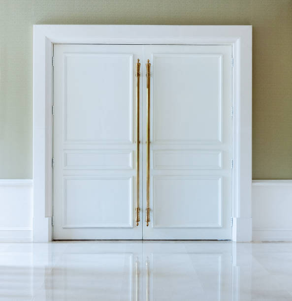 istock Closed white door in a luxury hotel 1798296446