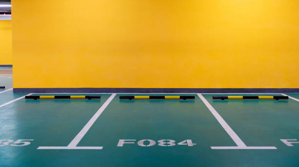 Empty parking lot in an underground garage