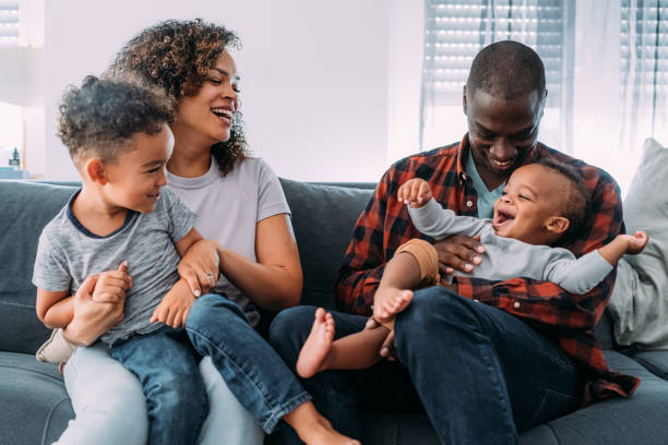 istock Happy family at home. 1798297593