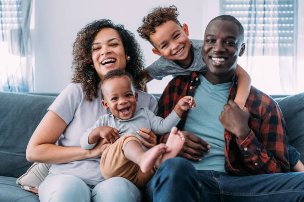 istock Happy family at home. 1798297596