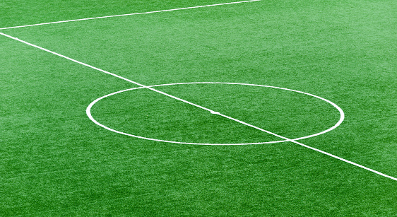 Empty Soccer Field, Bench With Red Seats