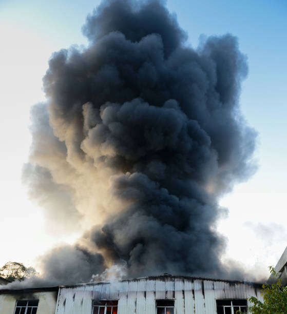 istock Fire burning and black smoke over the house 1798300251