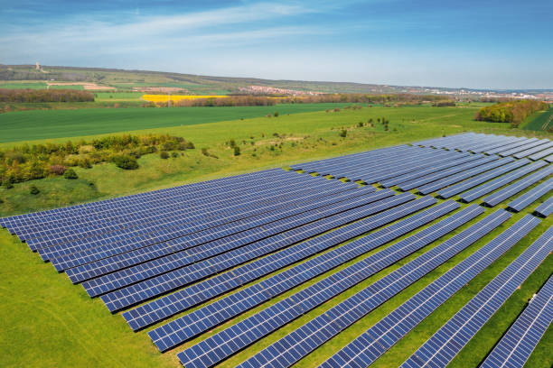 istock Aerial view of a solar panel energy field 1798326021
