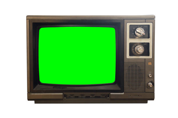 istock Old TV with green screen. Retro technology concept. 1798338543