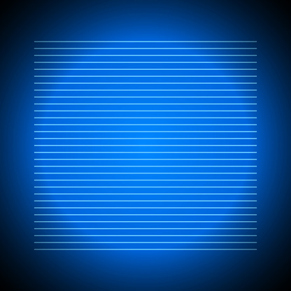 This graphic image features evenly spaced, bright blue horizontal lines that pop against a background of a darker blue gradient, conveying a sense of modern digital design.