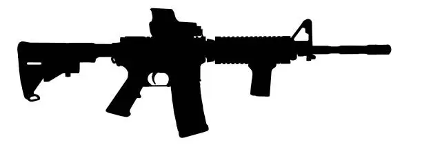 Vector illustration of Silhouette gun 1