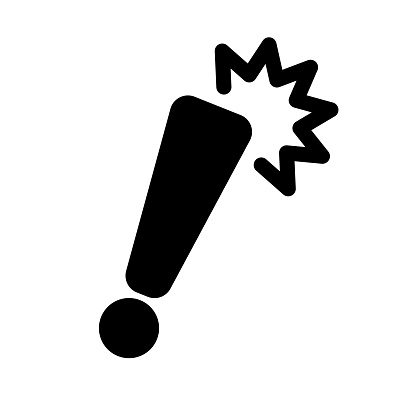 Emphasized pop reaction icon. Surprise or warning sign. Editable vector.