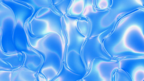 istock Abstract Smooth Chromatic fluid waves, iridescent holographic foil, with LED Texture background  for branding and product presentation. High quality details 1798435699