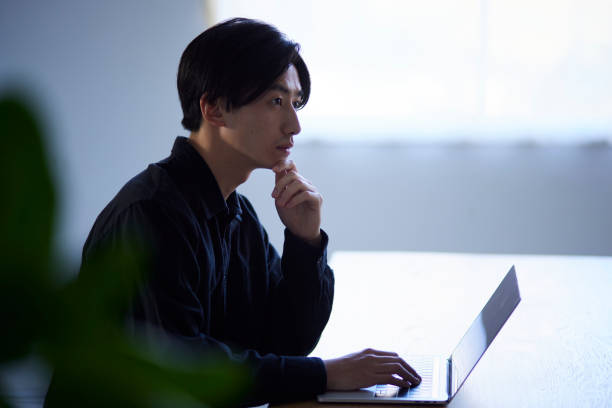 Japanese man working in the office