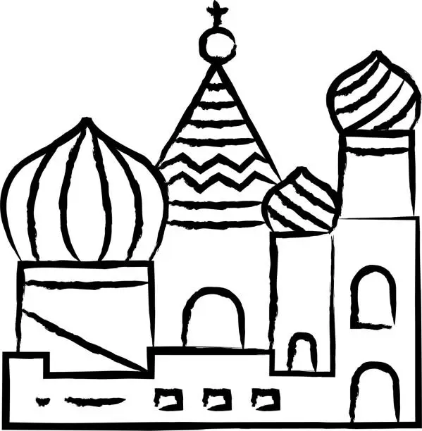 Vector illustration of Cathedral Of hand drawn illustration