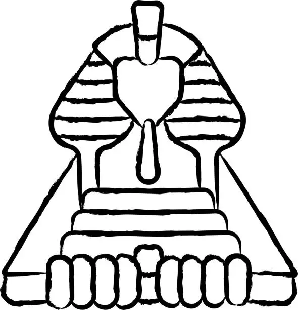 Vector illustration of Sphinx hand drawn illustration