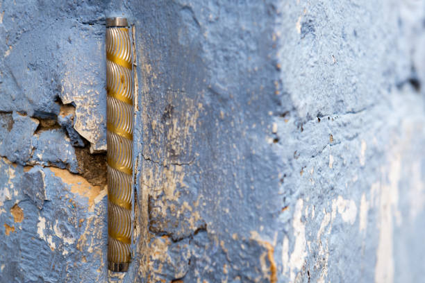 A mezuza scroll is mounted to a stone wall at the entrance to a home in the Israeli city of Safed.
