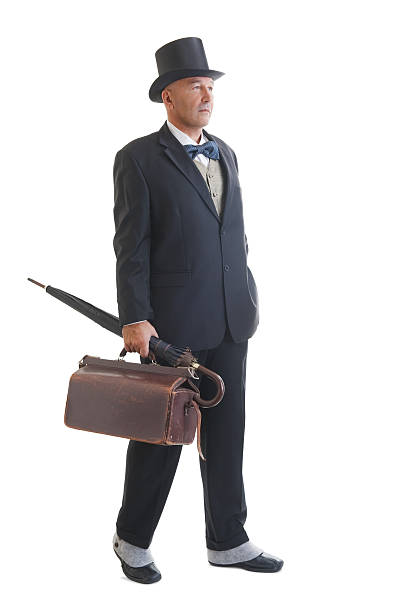 businessman in a retro business suit