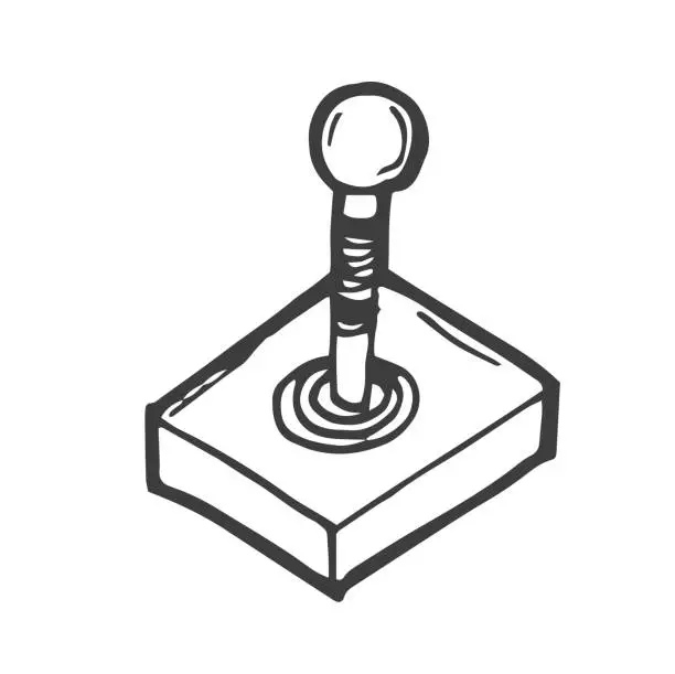 Vector illustration of doodle joystick icon outline vector