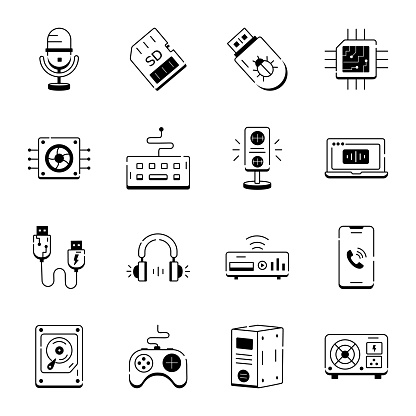 Get high-quality vectors for your websites, presentations, and other digital projects with our animated hardware icons set.