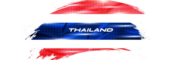 istock Thailand Flag in Brush Paint Style with Halftone and Shining Effect. National Thailand Flag 1798479783