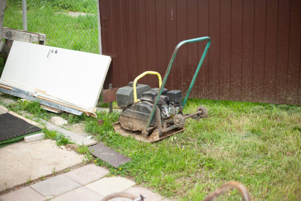 istock Track repair. Tool for repair on site. Ramming machine. 1798550268