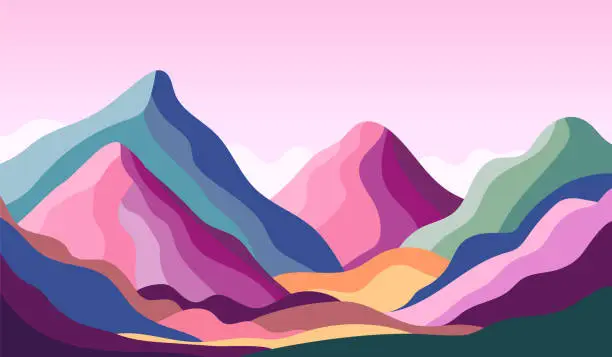 Vector illustration of Abstract colorful landscape