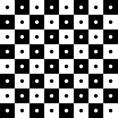Checkered Pattern Black and White Geometric Background Design with Polka Dot
