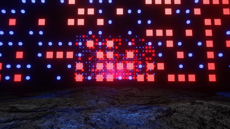 Blue and Red Neon Valley Background VJ Loop in 4K