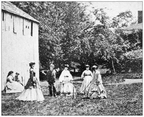 istock Antique image of Hampden County, Massachusetts: Springfield, Croquet in 1865 1798659996