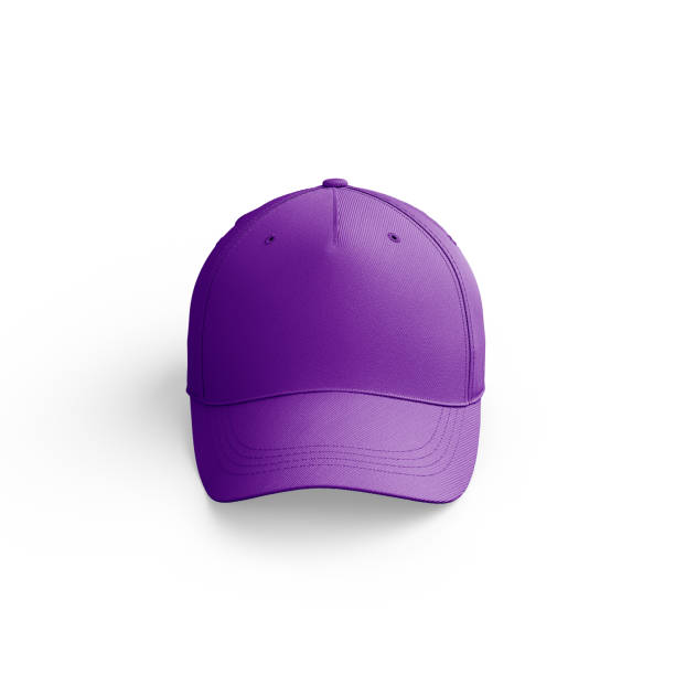 rendu 3d de la maquette de casquette violette - baseball cap photos et images de collection