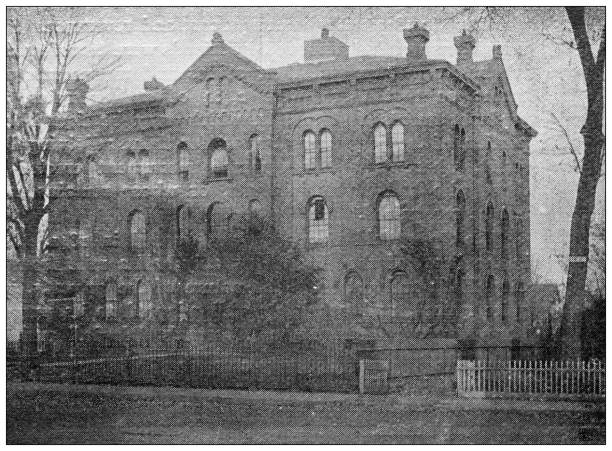 istock Antique image of Hampden County, Massachusetts: Springfield, Oak Street School 1798674371