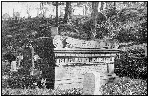 Antique image of Hampden County, Massachusetts: Springfield cemetery, Memorial, Pynchon Family